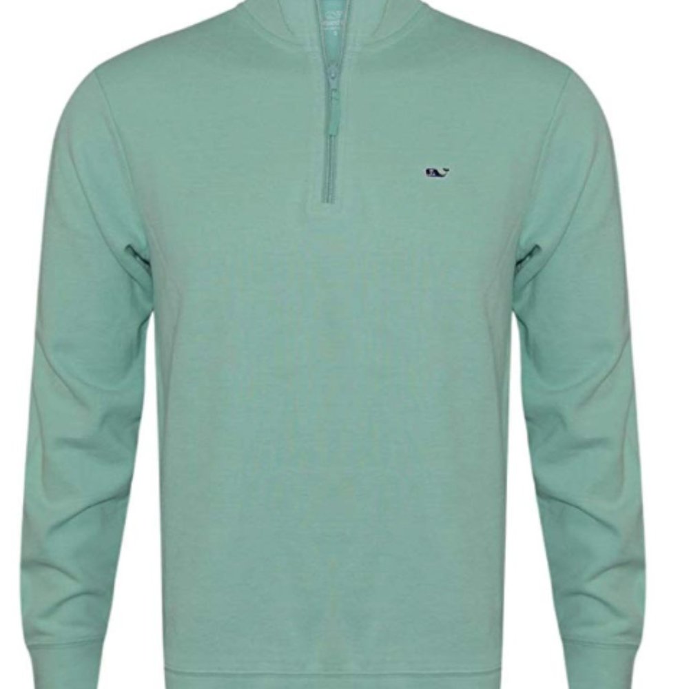 vineyard vines men saltwater 1/4  pullover sweater